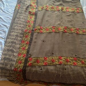 Georgette saree with embroided  work